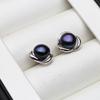 Genuine Silver 925 White Stud Earrings Pearl Woman,Natural  Freshwater Bridal Jewelry Pearl Earrings Wife Mother Gift Pink Black