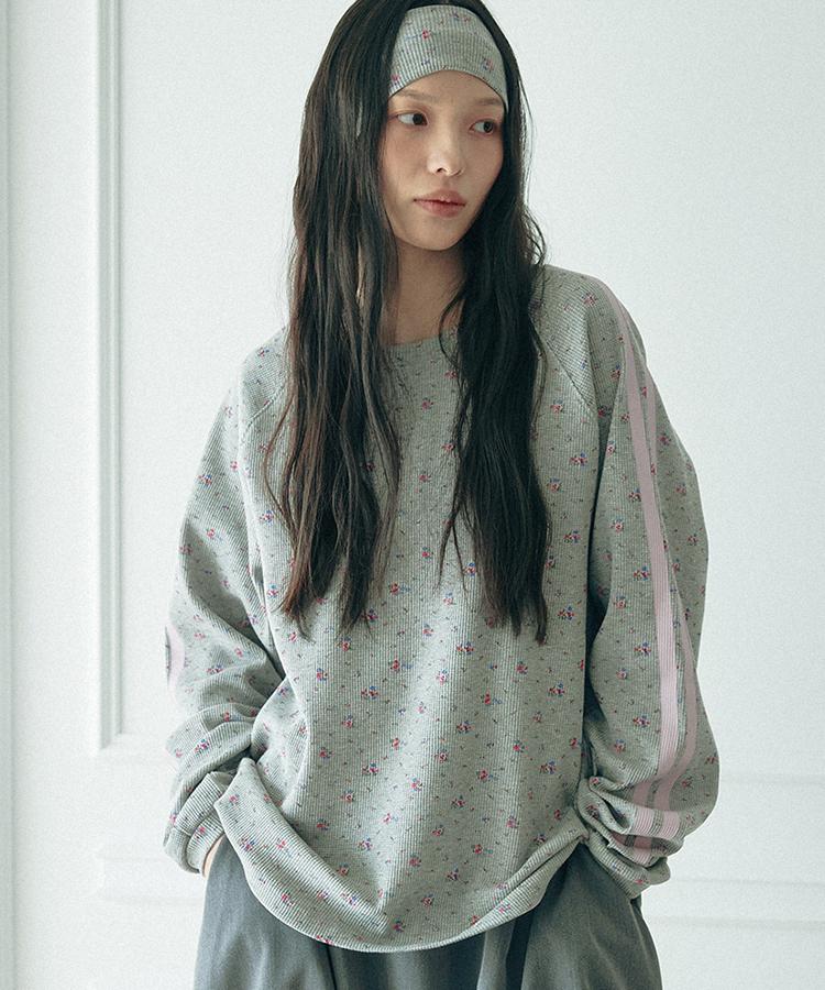 KOOKEESEE Waffle Lachlan Sleeve T-Shirt_Flower_Melange