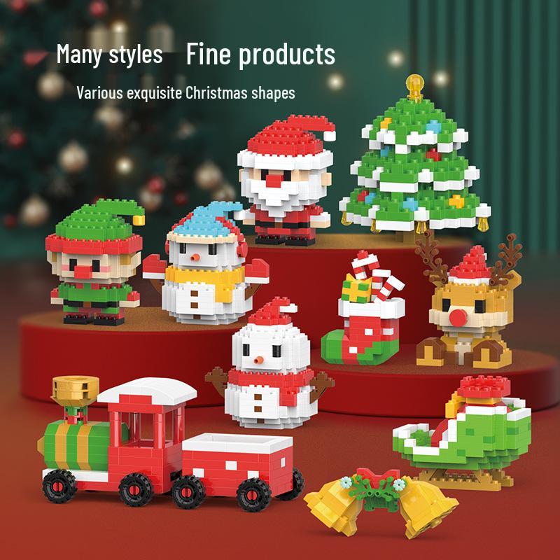 Stavebnice Santa Clause z mikročástic: 60 typů, Slepá krabička kompatibilní s Lego