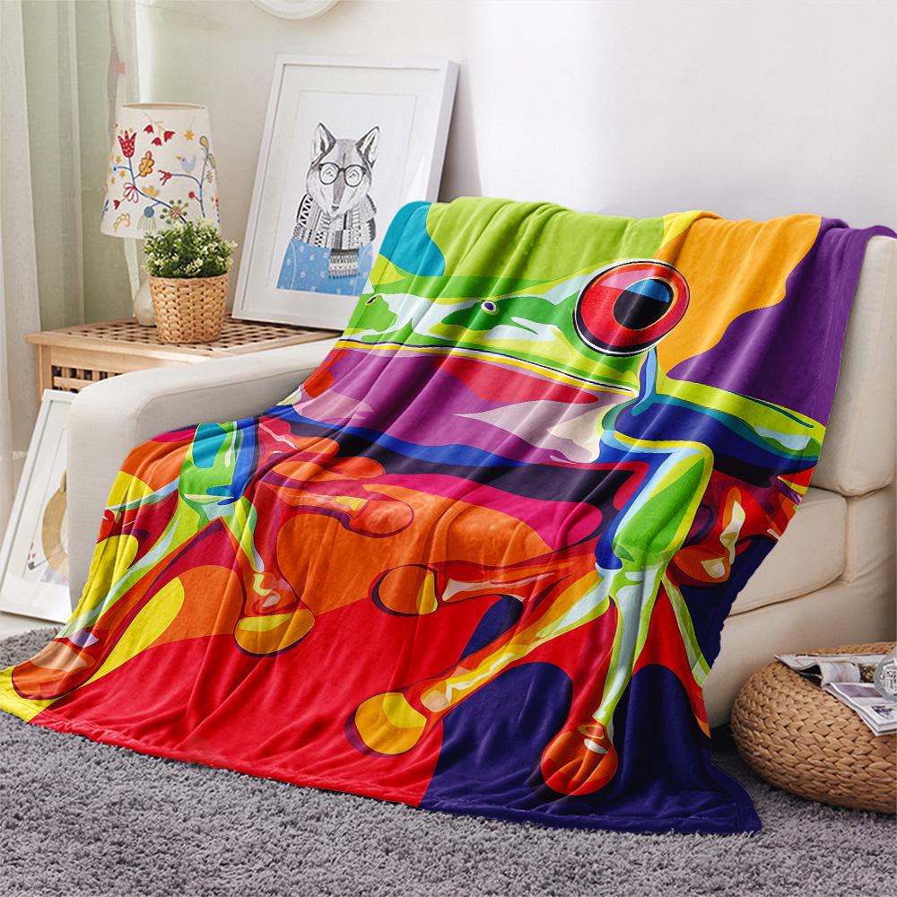 Tree Frog Print Flannel Blanket, High Quality Comfortable for All Seasons, Home Decor, Warmth and Comfort, Perfect for Christmas Gifts