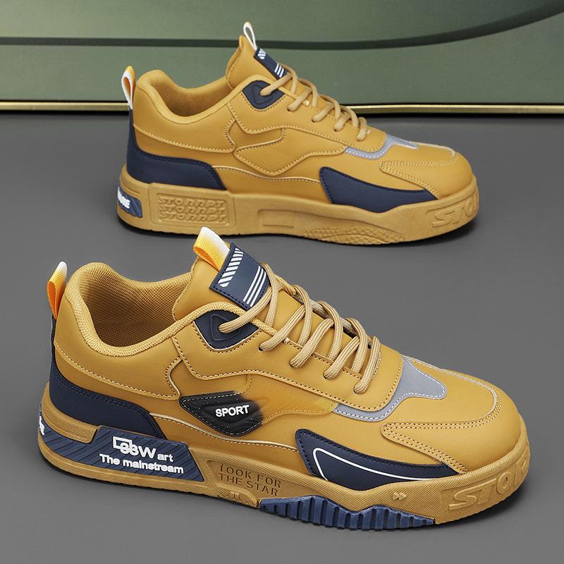 

2025 весна новые кожаные повседневные спортивные туфли модные универсальные молодежные туфли для серфинга мужская обувь модная повседневная обувь 39 хаки