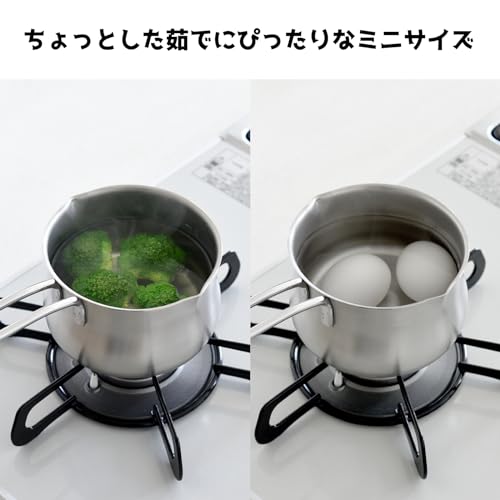 Ernest Milk Pan with Spout and Graduations, 11cm, 0.8L, Gas-Stove Only, Mini Multi-Pot, Stainless Steel, Made in Tsubame-Sanjo, Japan, A-77965