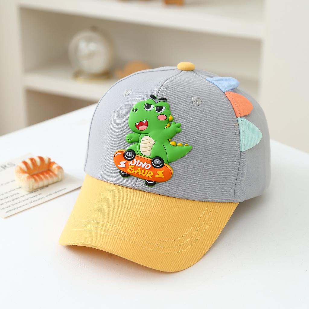 Jigsaw Skateboard Mini Dinosaur Baseball Cap Cotton Sweat-Absorbent Breathable Beanie for Outdoor Sun Protection and Casual Wear