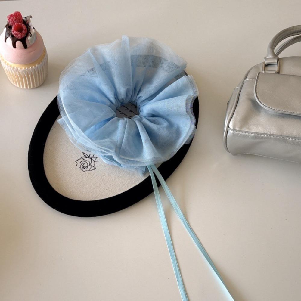 

Большая резинка для волос бант балерины винтажный держатель для хвостика аксессуары для волос синий