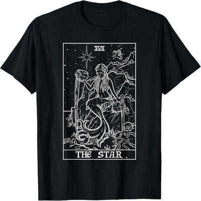 The Star Tarot Card Halloween Mermaid Gothic Witch Horror T-Shirt