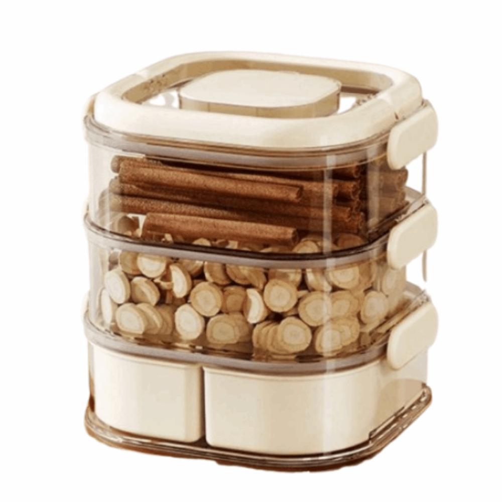 Large Capacity Spice Storage Box Transparent Food Storage Box Sealed Storage Jars  Home Kitchen Use