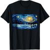 Snowy Winter Christmas Starry NIght Painting Art T-Shirt