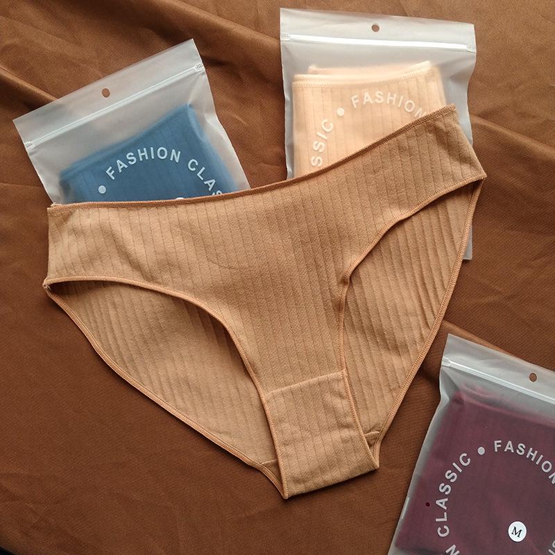 Pure Cotton Low-Waist Breathable Women's Panties - Plus Size & High-Elastic Knit
