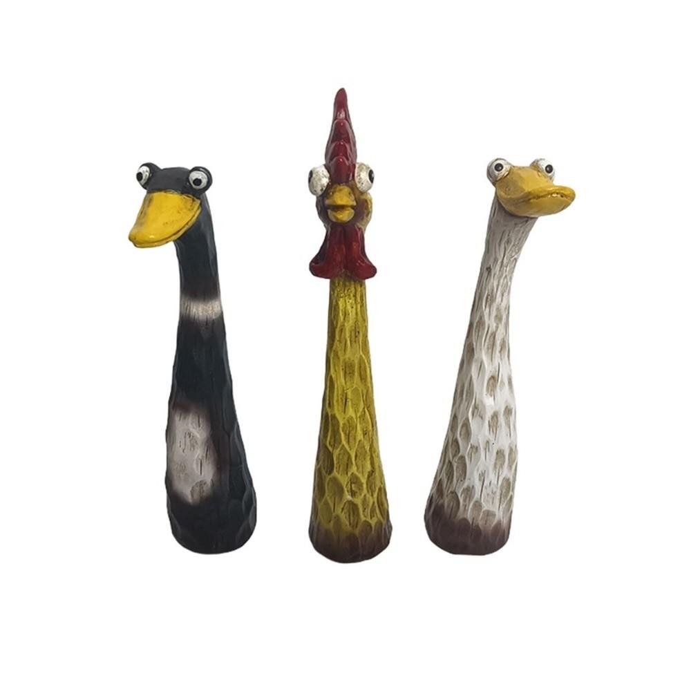 Funny Screaming Chicken Statues Resin Crafts Chicken Figurine Garden Courtyard Decoration