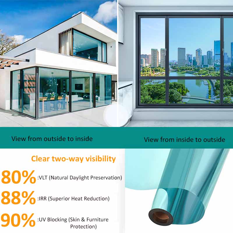 Siltumizolācijas logs Privātuma plēve pret atspīdumu vienvirziena spogulis saules plēve Mājas veikala logi UV bloķēšana