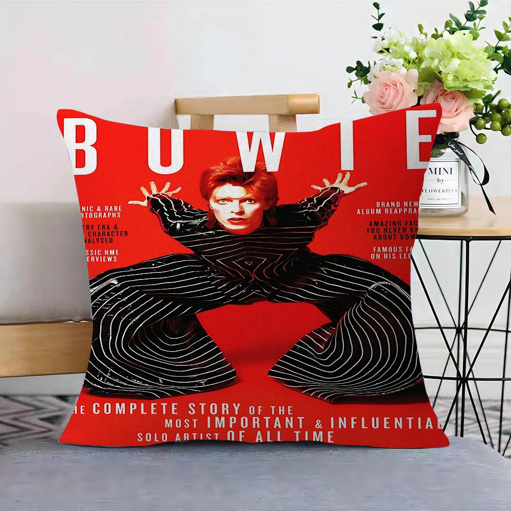 Housse de coussin Décorative Oreiller Canapé Décoration Maison Étui Housse d'oreiller Rétro Chanteur D-David B-Bowie