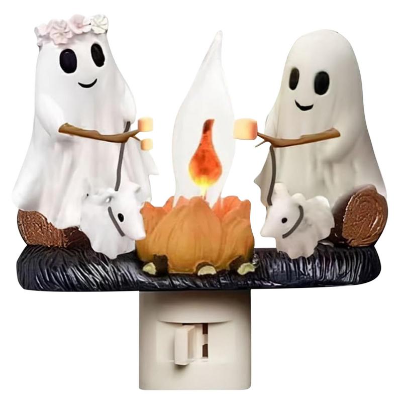 LED Simulated Campfire Night Light Ghost Flickering Decorations Dog Tabletop Decorative Lamp For Home Offices Patio Yard