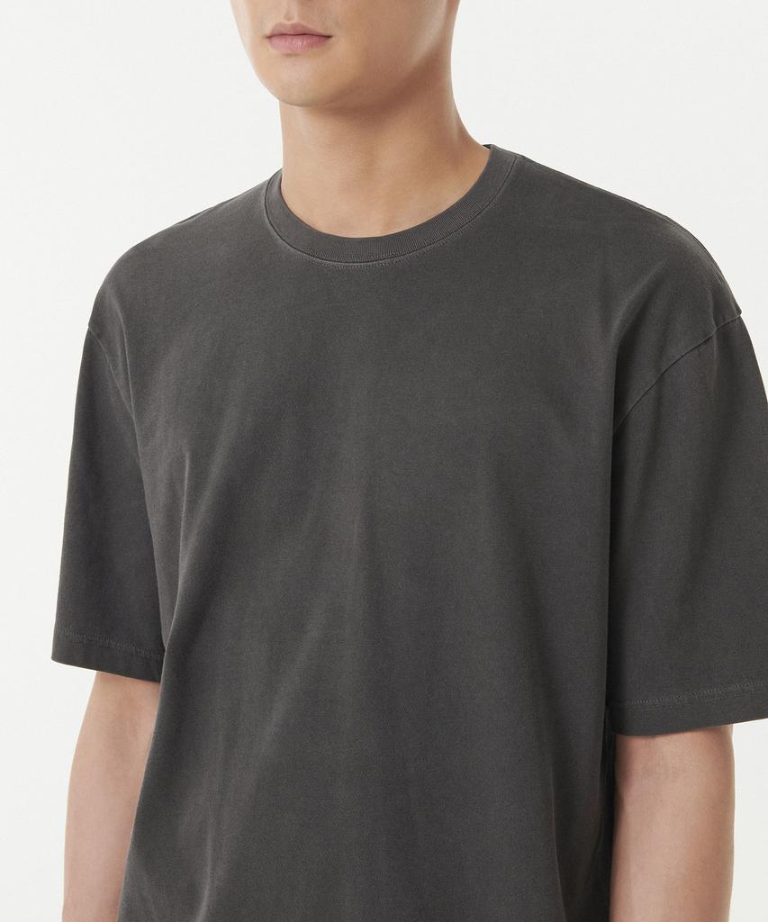 MUSINSA STANDARD Pigment Relaxed Crew Neck T-Shirt [Charcoal Gray]