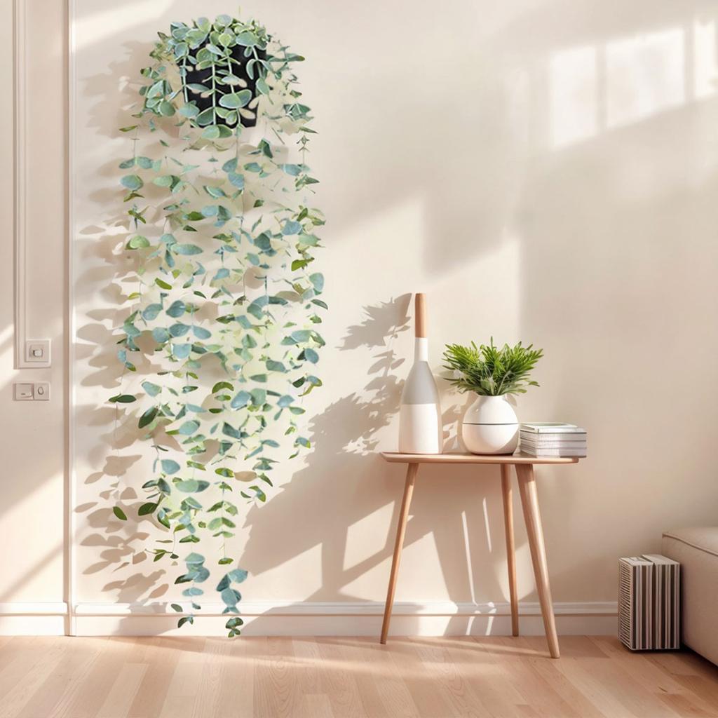 Man-Made Hanging Plants Mandala Home Decorative Flowers Fake Hanging Pot Plants Green Man-Made Eucalyptus Vine