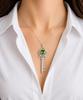 Peridot Gemstone 925 Sterling Silver Precious Necklace, Key Pendant 2.1" , Women Jewelry, August Birthstone Gift, Birthday Gift For Love CZP-17-5