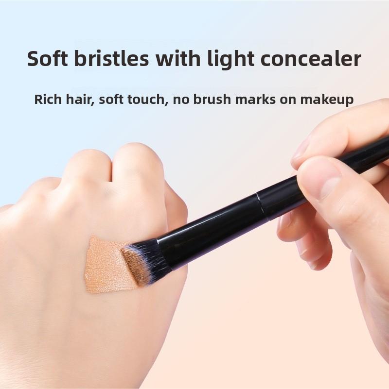 Double Sided Slope Foundation Make-up Painting Brush Foundation Soft Fiber Hair Elegant Black Handle Makeup Brushes for Woman