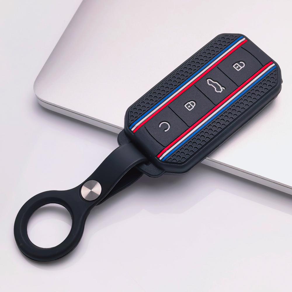 Key Case Cover for Chery Tiggo with Keychain Anti-Scratch Surface Shockproof Structure Soft Grip Texture Easy Install Design Responsive Button Touch