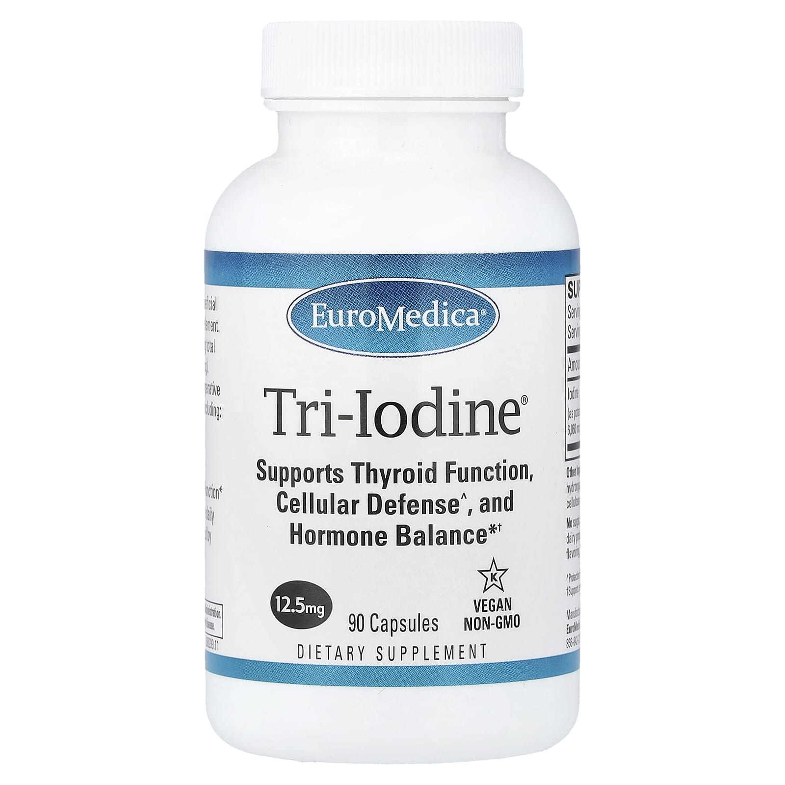 

EuroMedica, Tri-Iodine®, 12.5 mg, 90 Capsules