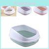 Durable Half-enclosed Cat Litter Box With Anti-splash Feature And Free Cat Litter Scoop