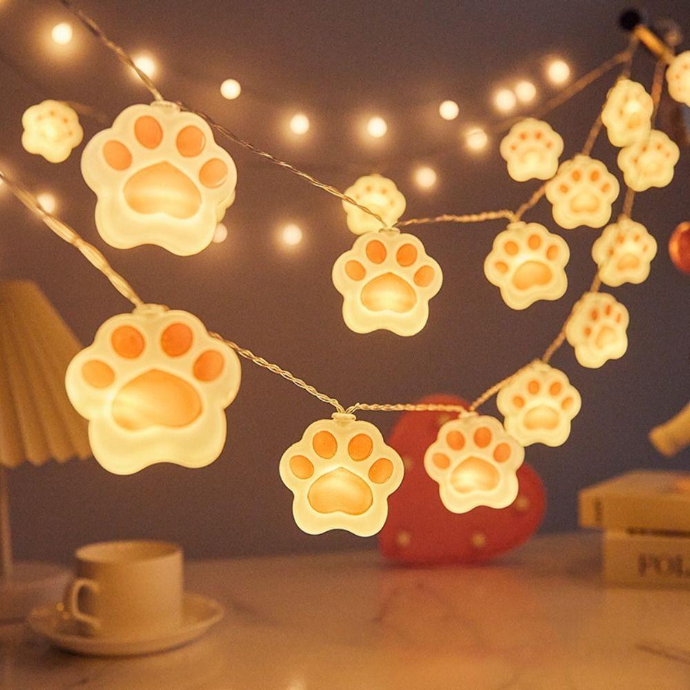 Cat Paw Fairy String Lights PVC String Lamp High Quality Garden Lamp  Outdoor Courtyard
