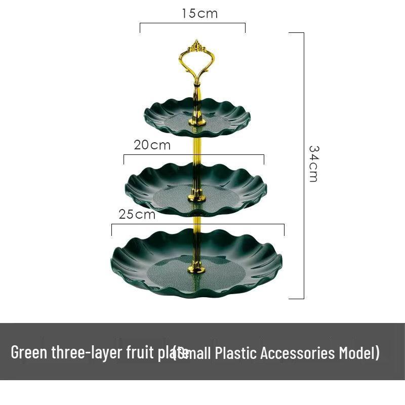 

Nordic Style Three-Tier Fruit & Snack Tray for Living Room Gold Crown Top Three-Tier Tray