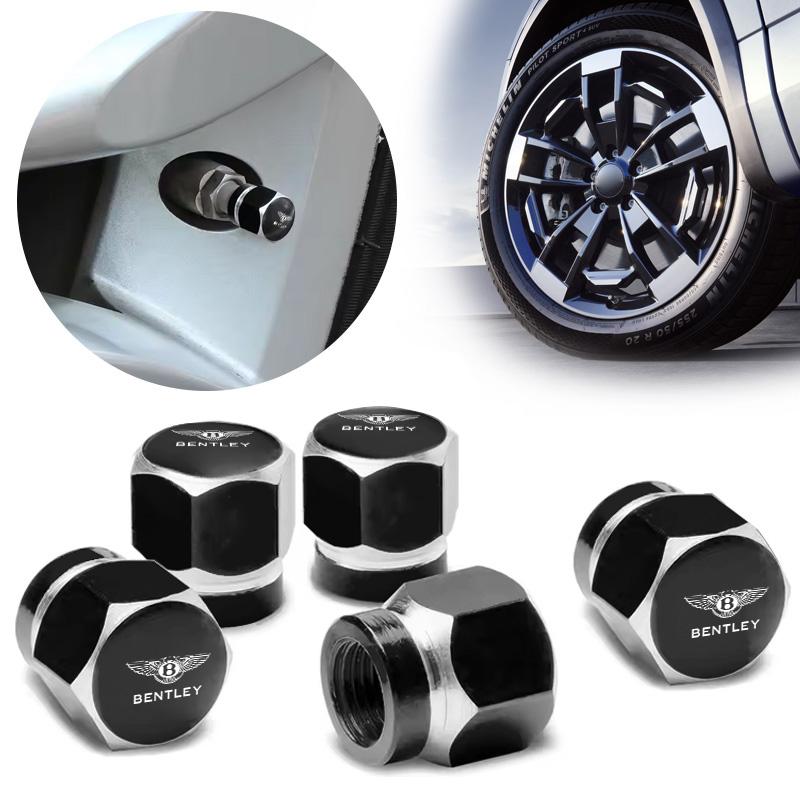 5Pcs Aluminum Car Wheel Tire Valve Cap Dustproof Cover For Bentley Flying Spur Continental GT Bentayga Mulsanne Auto Accessories