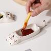 2pcs Ceramic Cat Dish Multi-Functional Sauce Plate & Chopstick Rest