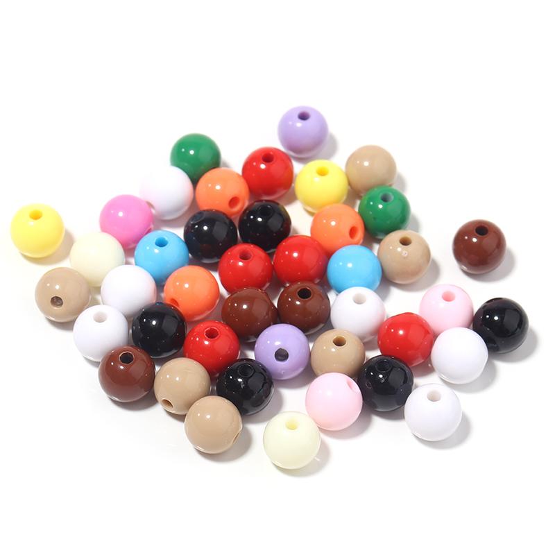 10-100pcs/lot 6/8/10/12/14/16/18/20mm Macaron Color Acrylic Beads Round Loose Beads For DIY Jewelry Making Necklace Bracelet