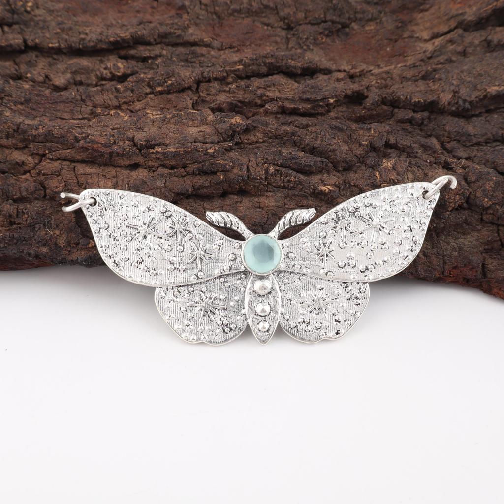 Aqua Chalcedon Handgefertigter Edelsteinschmuck, 925 Sterling Silber Anhänger Unikat Design Schmuck, Für Frauen