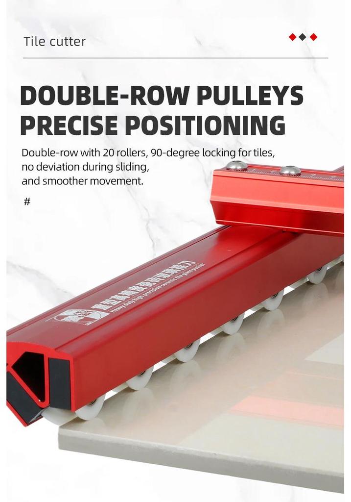 Multi-functional Aluminum Alloy Tile and Glass Push Cutter with Roller Blade