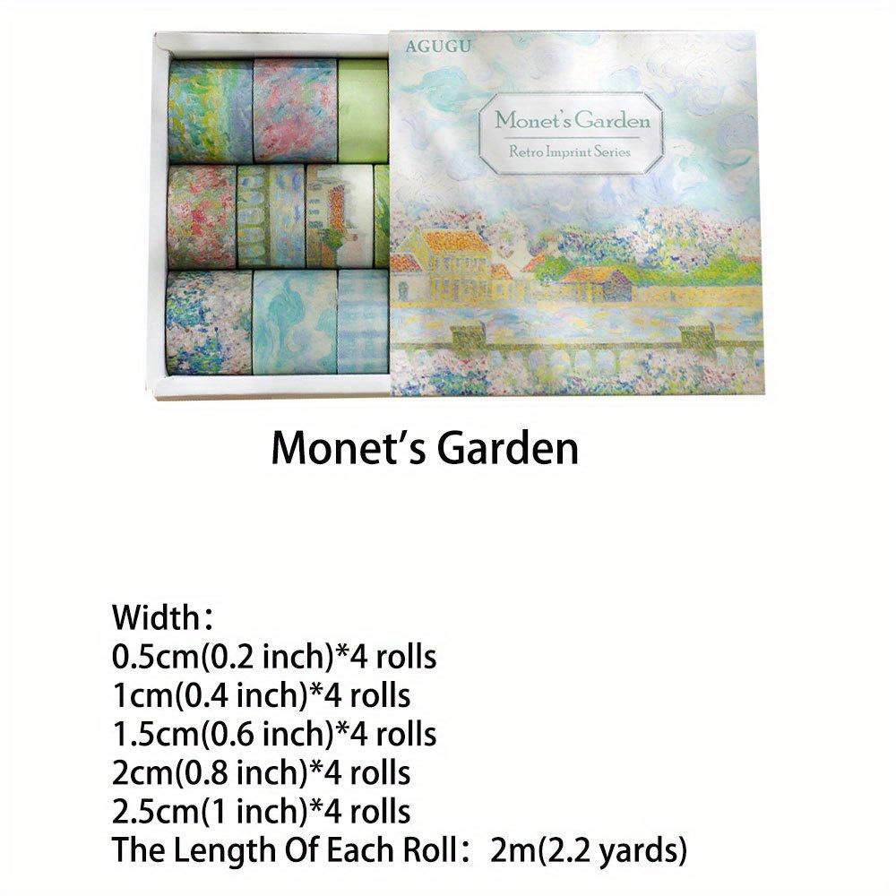 

20 рулонов винтажной серии Imprint, набор лент Washi, стиль масляной живописи, 2 м (2,2 ярда)Длинная клейкая лента для ведения журналов, принадлежности для скрапбукинга, пулевые журналы Monet s Garden
