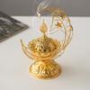 Middle East Handheld Crescent Metal Incense Burner Black/Gold Living Room Tabletop Aromatherapy Burner Arab Eid Ornament