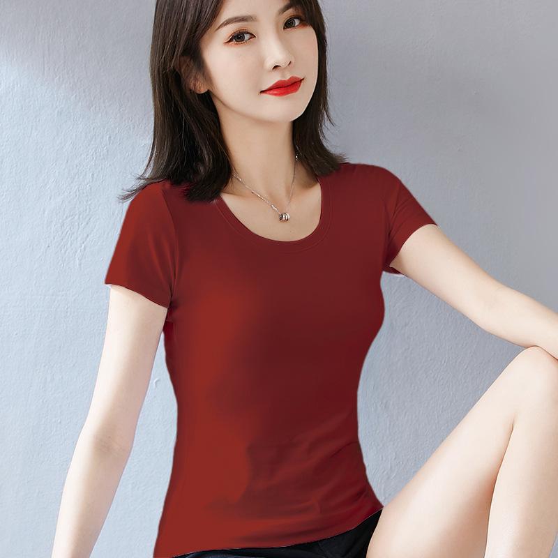 Women's Slim Fit Pure Cotton Short Sleeve White T-Shirt