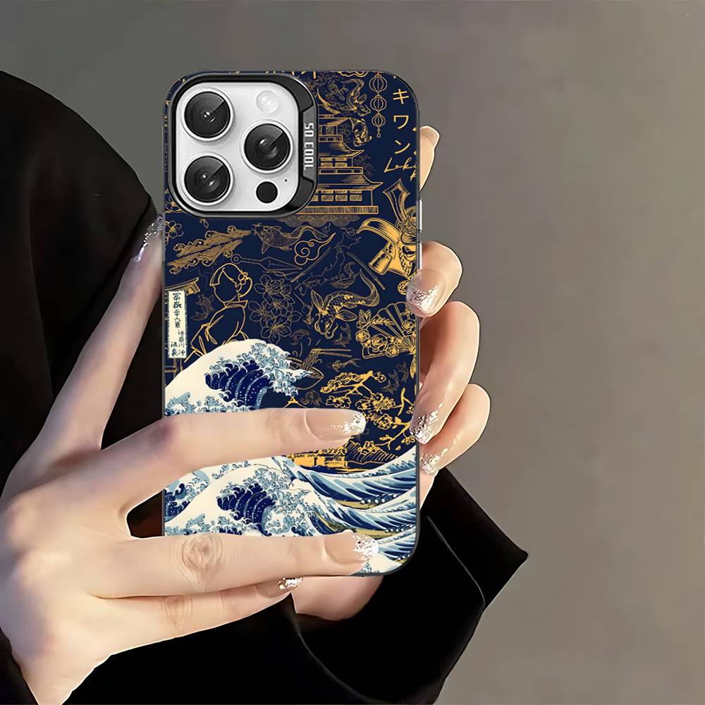Japanese Waves Phone Case For IPhone 17 16 15 14 13 12 11 Pro Max Plus Pro Colorful Shell