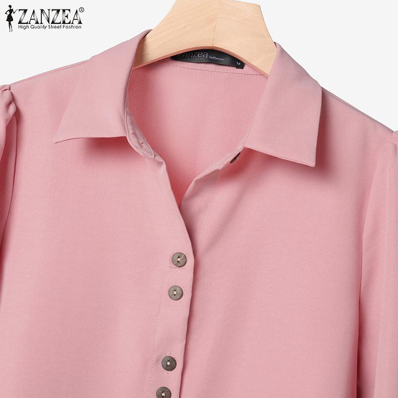 ZANZEA Women Long Sleeve Blouse and Shorts Casual Two Piece Suit Sets