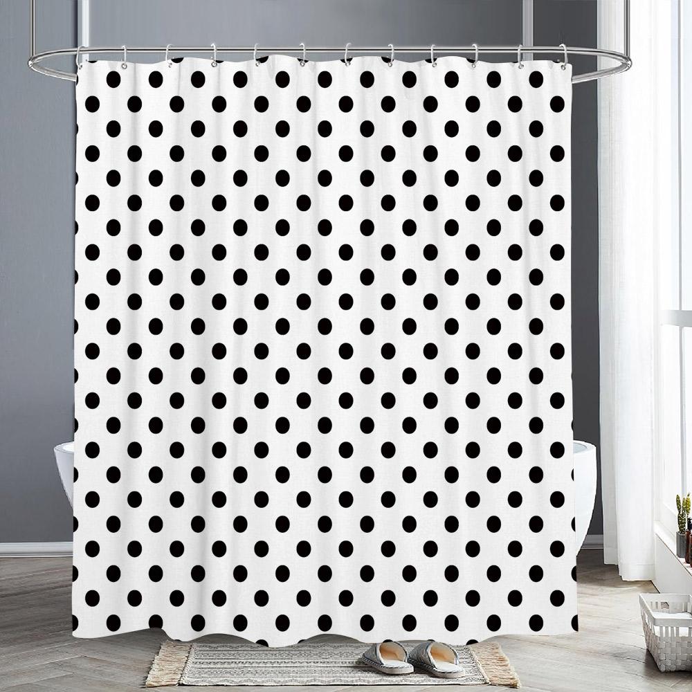 

Абстрактні Геометричні Лінії Шторка для Душу Принт Літер Чорно-Біла Шторка для Душу Прості Скандинавські Штори для Ванної Кімнати Декор для Ванної 120x180cm-47x70in