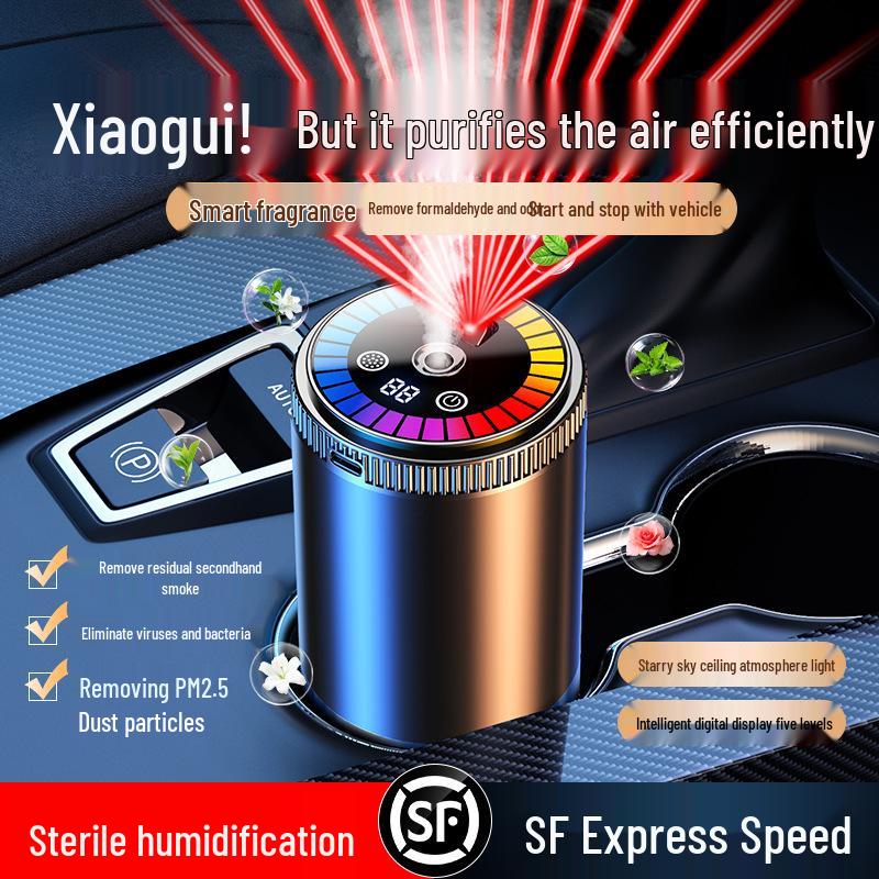Smart Car Air Freshener: Automatic Long-Lasting Fragrance Machine with Starry Sky Sound-Activated Light