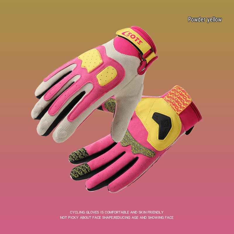 Unisex Retro Touchscreen Full-Finger Motorcycle Gloves - Breathable, Sunscreen, Summer Riding