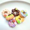 6pcs Simulation Fruit Donut Resin Accessories Cute Miniature Fake Food DIY Crafts Phone Cases Jewelry Making Decoration Supplies