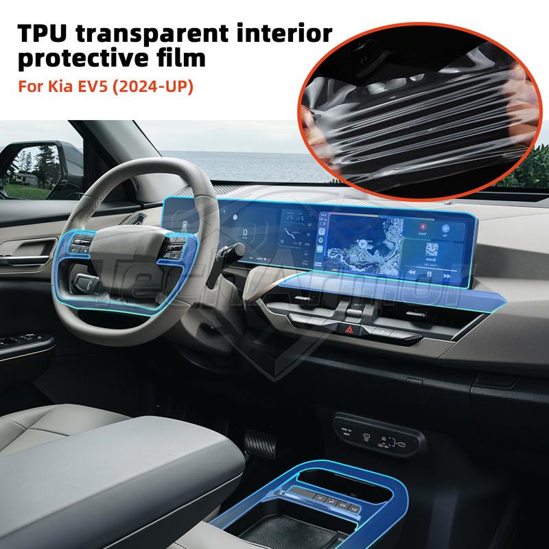 Car Interior TPU Protector Anti-scratch Film For Kia EV5 2024-2025 Auto Protective Transparent Anti-tear Stickers Accessories