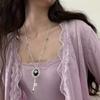Mysterious Key Pendant Necklace Feature Adjustable Chain Length Gold/Silver Key Charm Collarbone Chain Gift