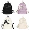 Mochila con Lazo de Flores Lona Lona Bolso para Hombros Estudiantes Creativos Bolso Escolar Exterior