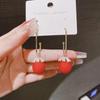 Korean Style Faux Pearl & Sterling Silver Red Earrings (2022 Trend)
