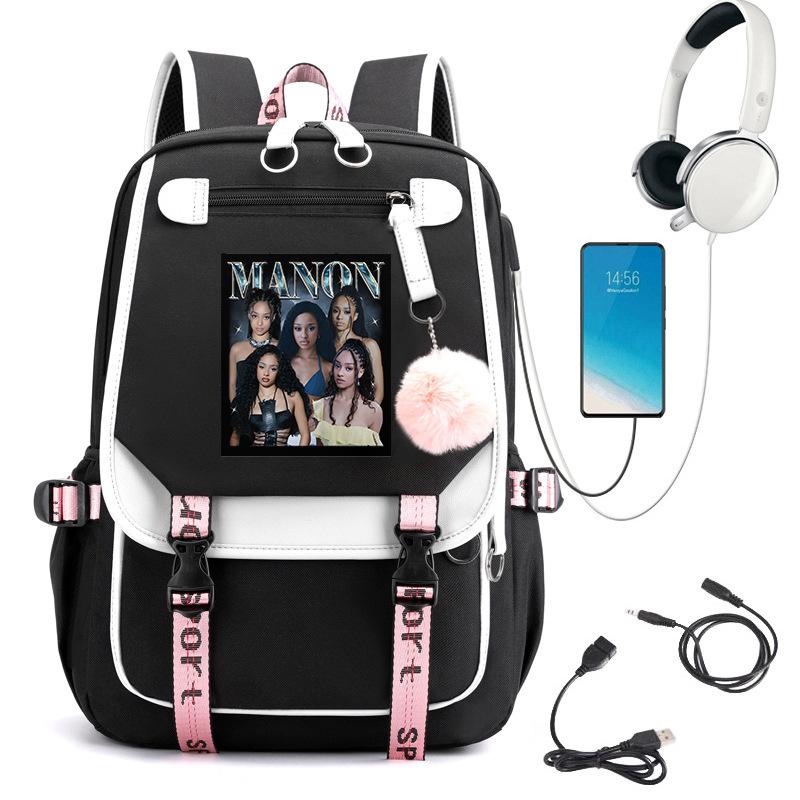 KATSEYE Girl Group Print Backpack Large Capacity Student Bookbag Campus School Casual Travel Rucksack 60123-2