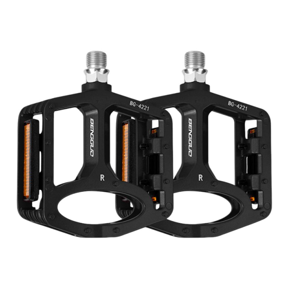 Mountain Bicycle Pedal Ultra-Light Road Bike Alloy Pedal Waterproof Double DU Bicycle Pedal for Night Riding Bicycle Accessories