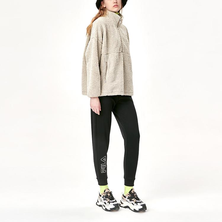 New FILA Knitted Sweatpants Women's Jet Black F11W149602F-BK