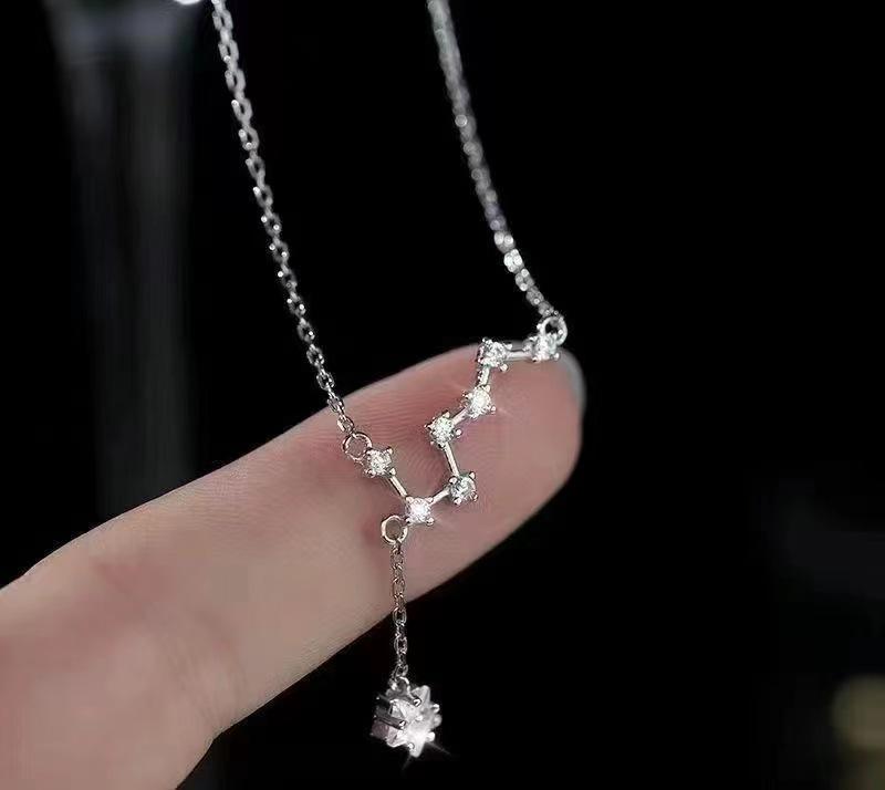 S925 Sterling Silver Big Dipper Necklace for Women - 2024 Light Luxury Clavicle Chain with Niche Design