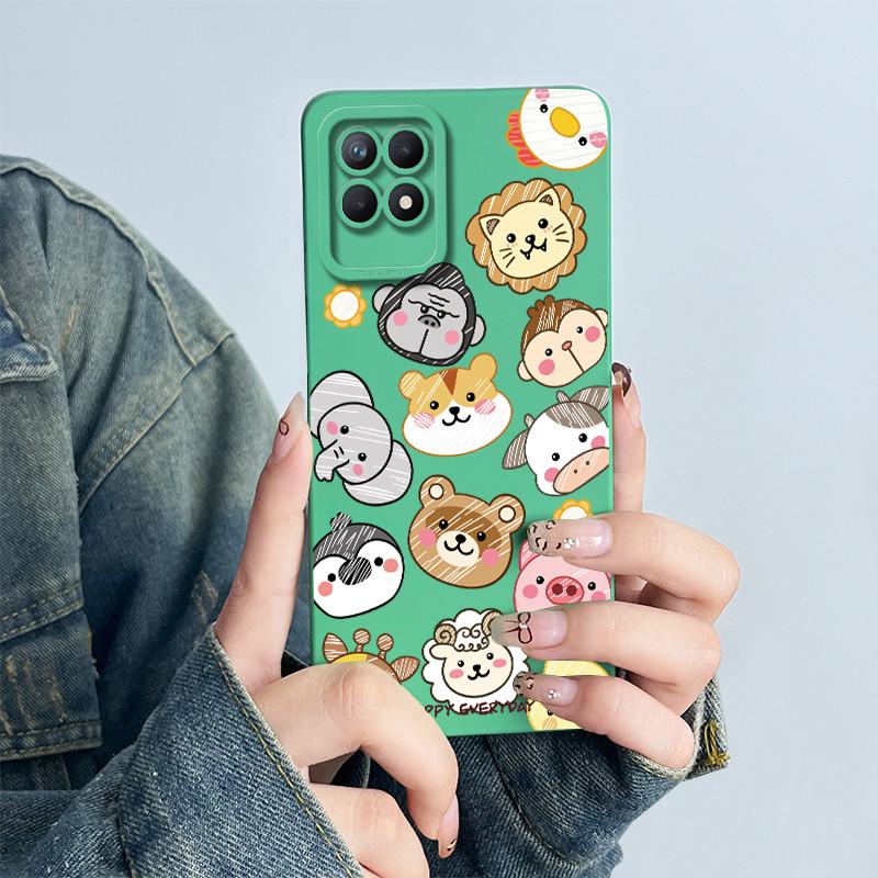 For OPPO Realme 8i 4G Phone Case RMX3151 RMX3286 Soft Silicone Capa for realme Narzo 50 Lovely panda Cartoon Flower Funda Cover