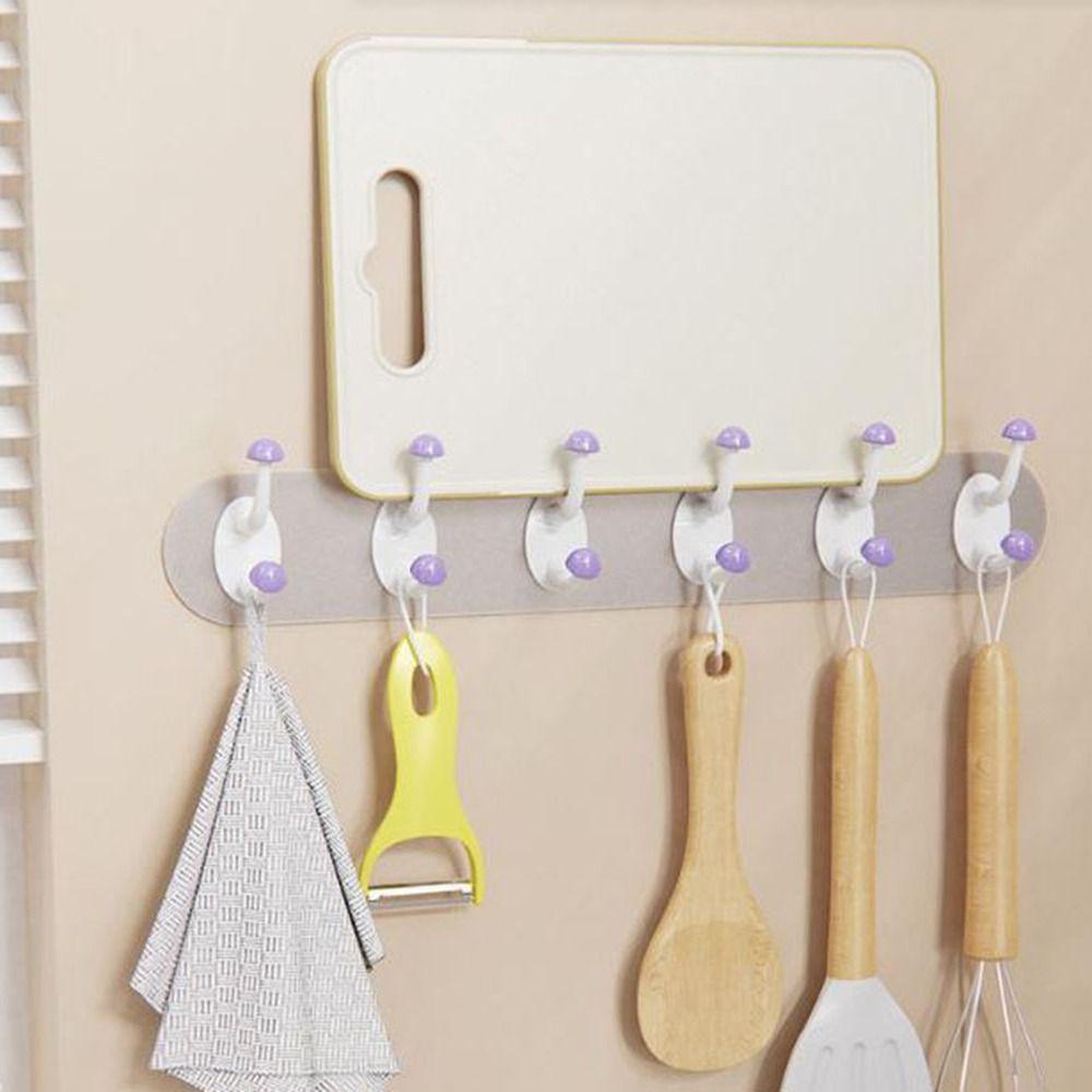 Wall Mounted Clothes Hooks Self Adhesive Sticky Hooks Creative Mushroom Hooks  Bathroom