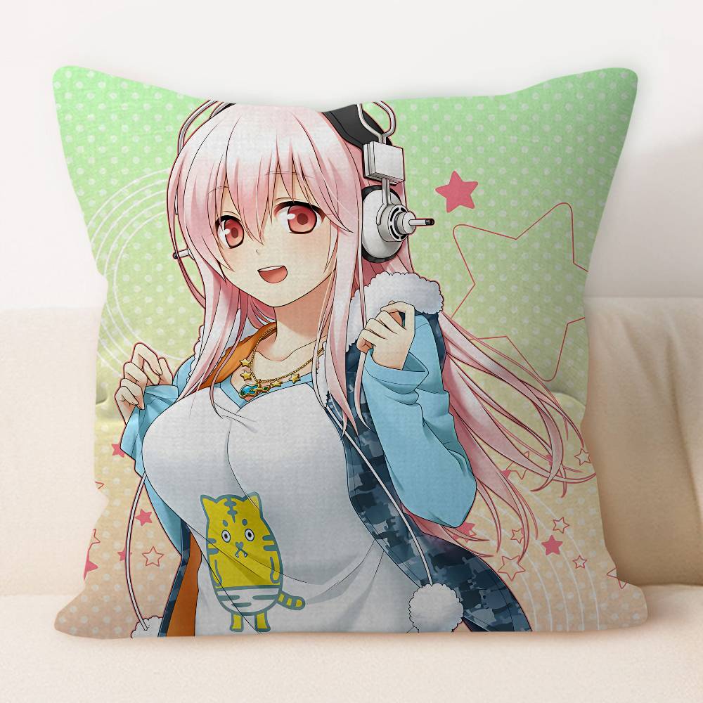 

S-Super S-Sonico 45*45cm Cushion Cover Pillow Cover Decor Pillowcase Home Pillowcase For Couch Pillow 12x12Inch